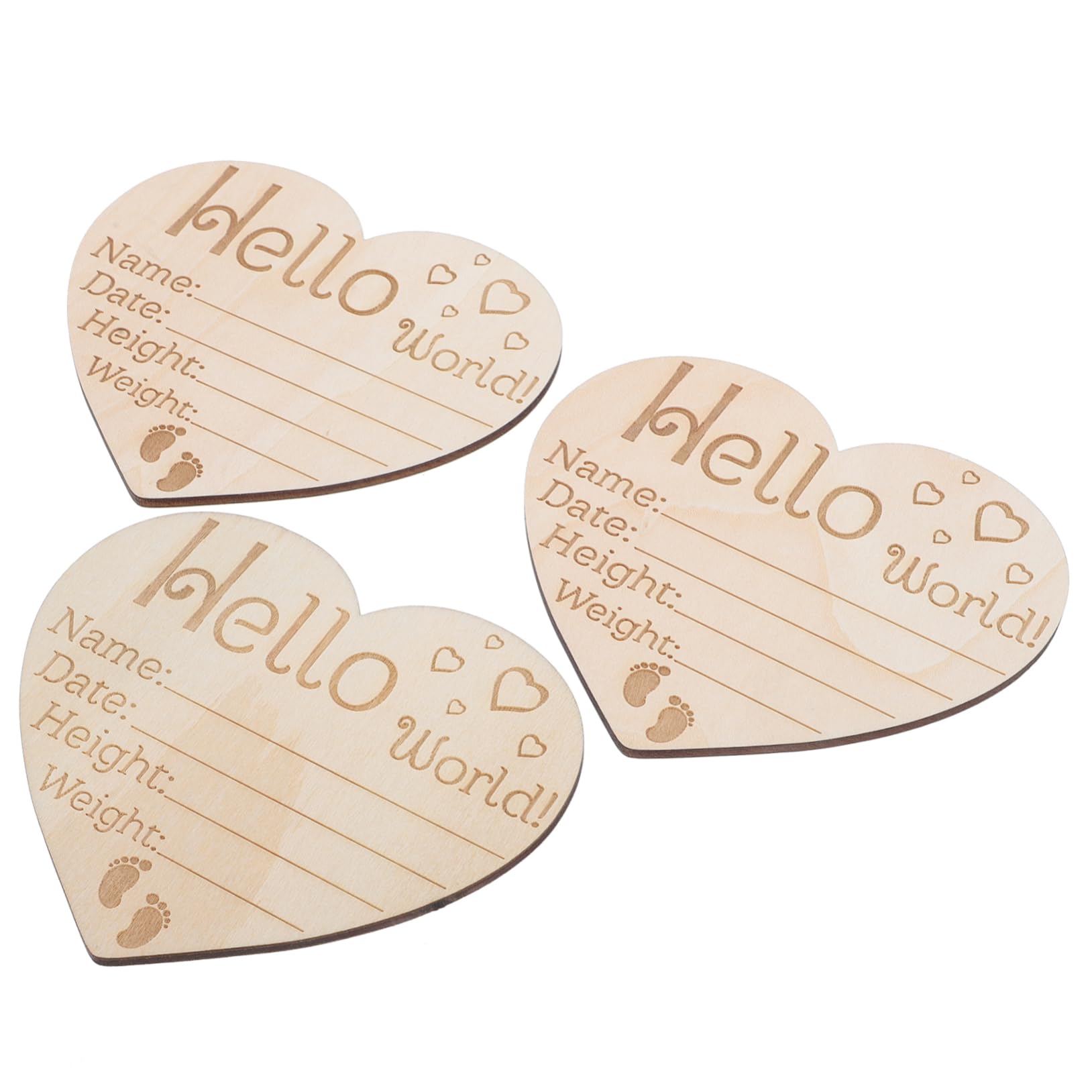 VICASKY Wooden Baby Name Sign - Heart Design Nursery Decor for Birth Announcement Gifts