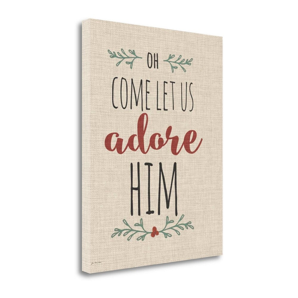 Adore Him Linen Fine Art Giclee Print by Jo Moulton - Gallery Wrapped Canvas Wall Art Ready to Hang - Perfect for Home Decor, Office & Church Interiors