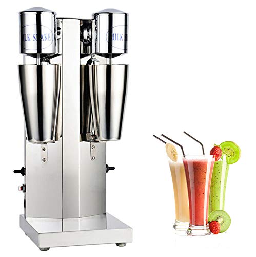 18000RPM 180W Commercial Electric Milk Shaker - Stainless Steel Double Head Stand Mixer for Smoothies, Malt & Drinks - Perfect for Coffee Shops, Bars & Restaurants