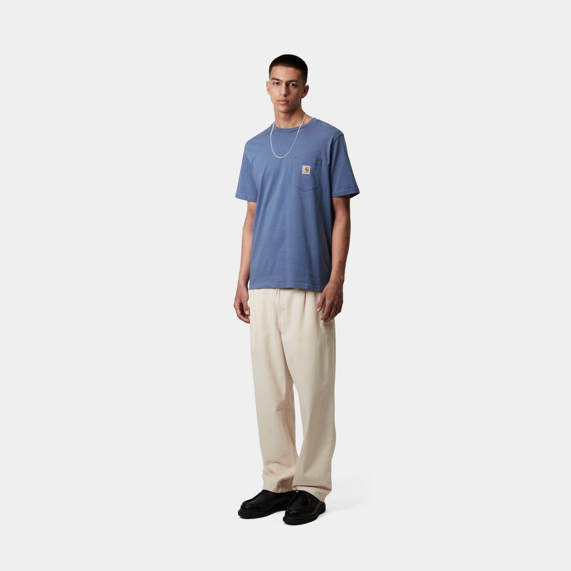 Men's Pocket T-Shirt | Soft Cotton Casual Tee in Blue Iris | Perfect for Everyday Wear, Work & Outdoor Activities