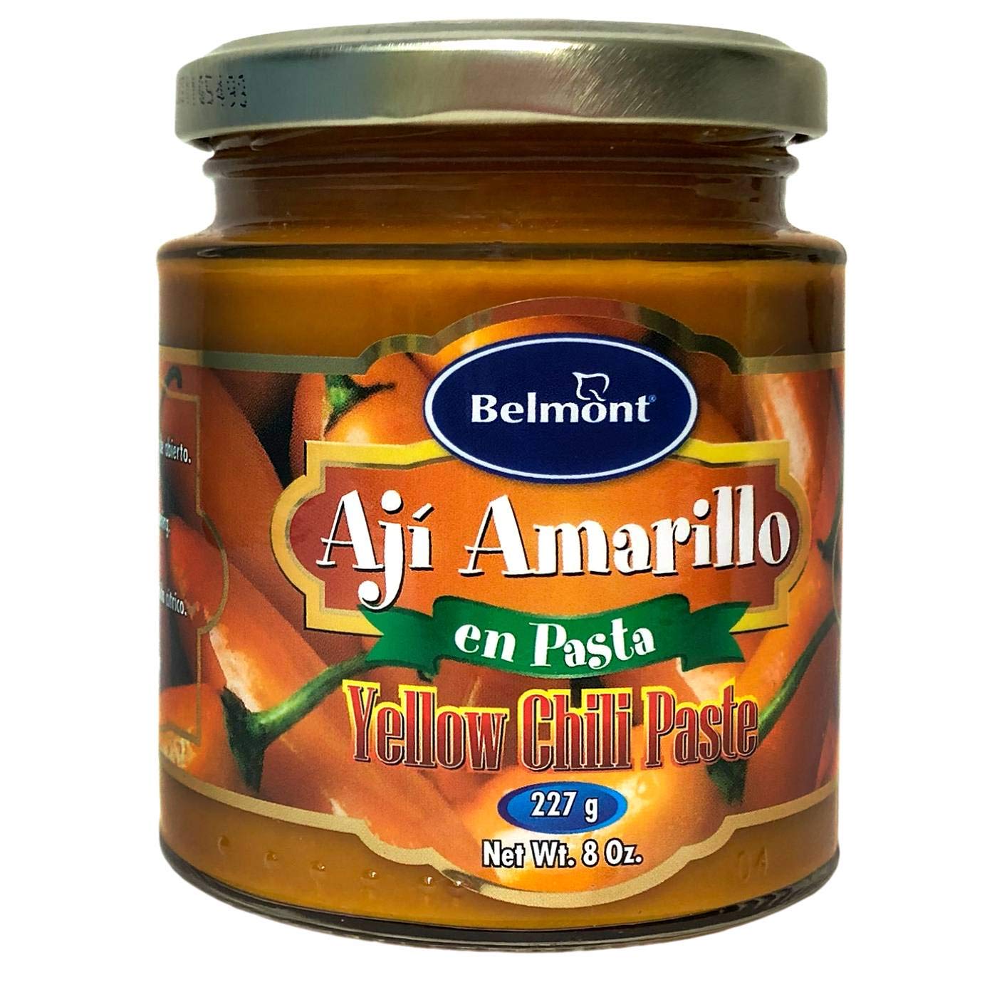 Belmont Aji Amarillo Hot Yellow Pepper Paste 7.5 oz (220g) - Spicy Peruvian Chili Sauce for Cooking, Marinades & Peruvian Dishes - Perfect for Ceviche, Stews & Sauces