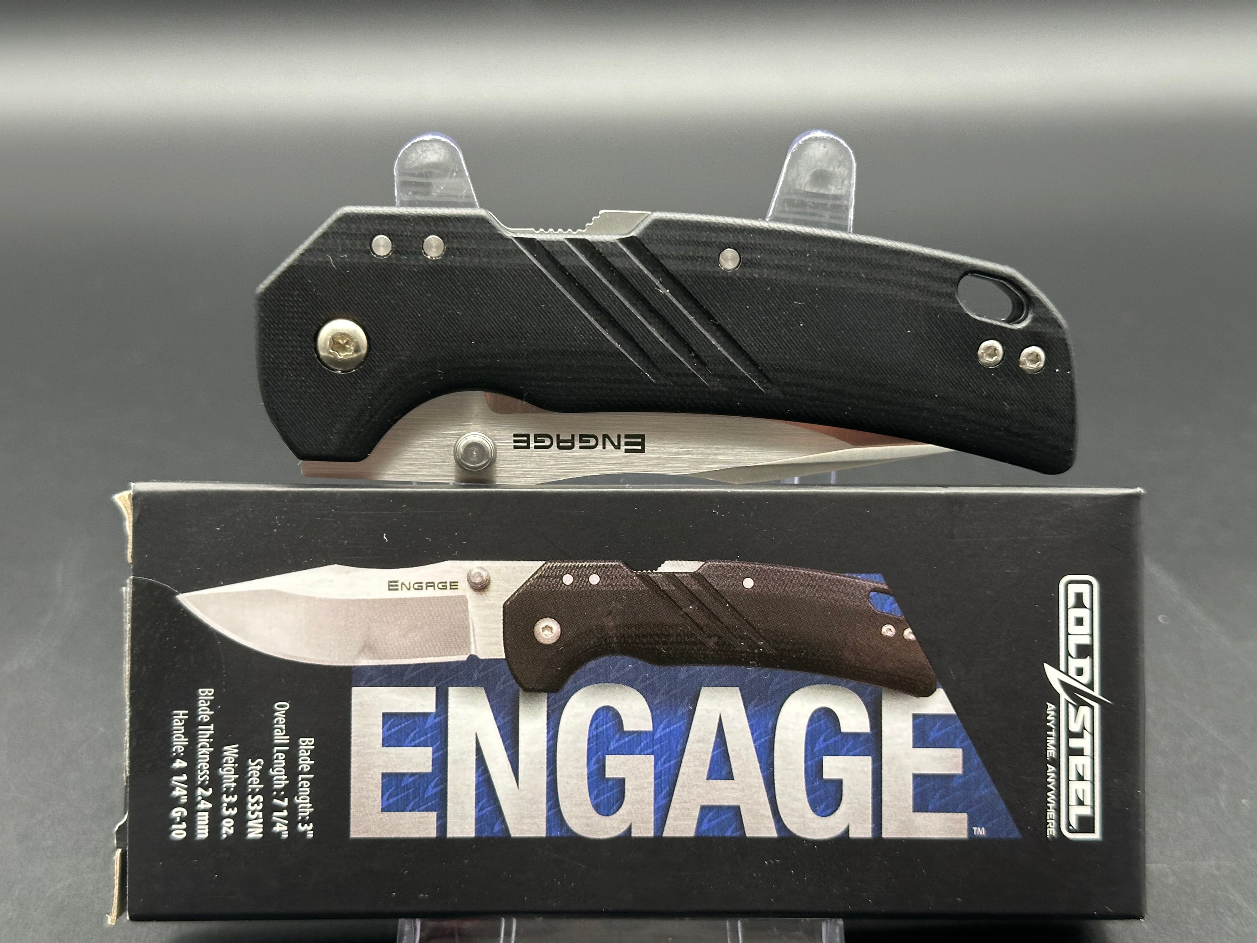 Cold Steel Engage Atlas Lock Folding Knife - Black G10 Handle, S35VN Steel Blade - EDC, Outdoor Camping, Hunting & Survival Gear