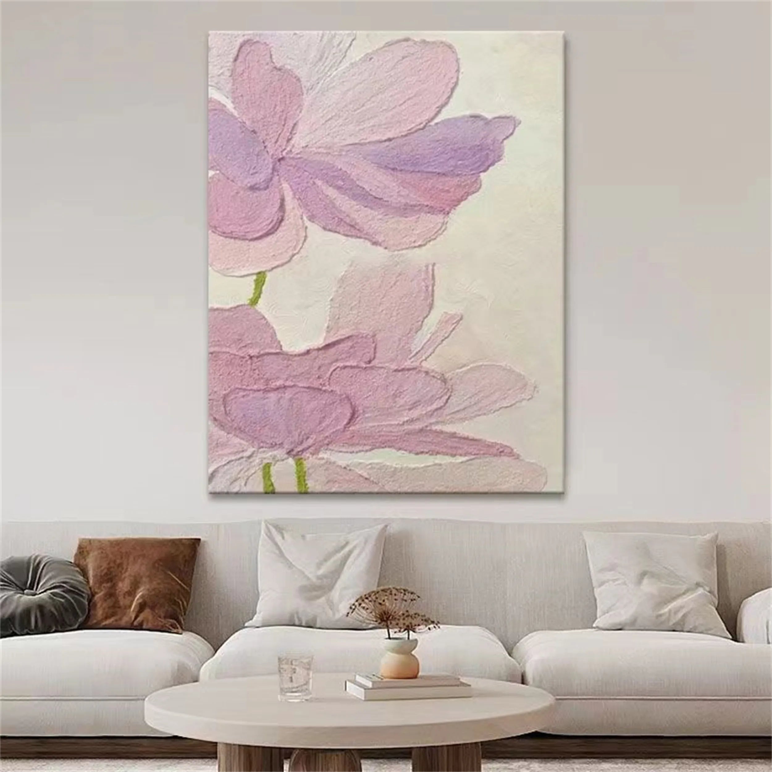 Beautiful Flower and Tree Painting #FT065 - Handmade Canvas Art for Home Decor, Office, and Living Room Wall