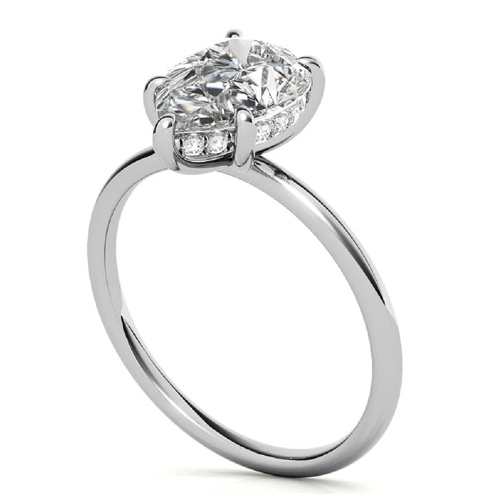 3 CT Pear Moissanite Engagement Ring - Vintage Solitaire Wedding Band with 4-Prong Antique Setting in Sterling Silver - Anniversary, Promise Ring & Romantic Gift for Her - Perfect for Proposals, Weddings & Special Occasions