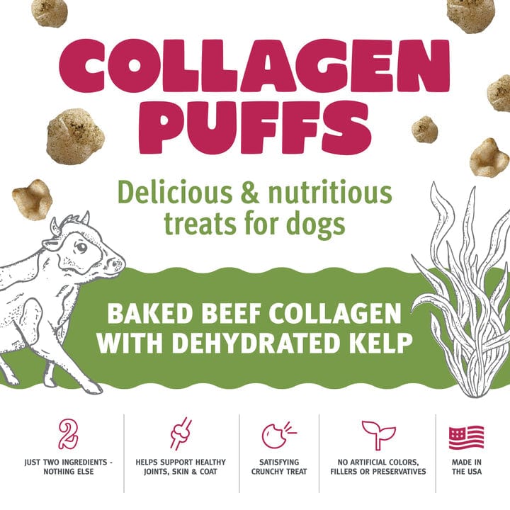 Premium Icelandic Beef Collagen Puffs with Organic Kelp - Healthy Dog Treats for Small Breeds | Supports Joint Health & Shiny Coat | Perfect for Training Rewards and Daily Snacks