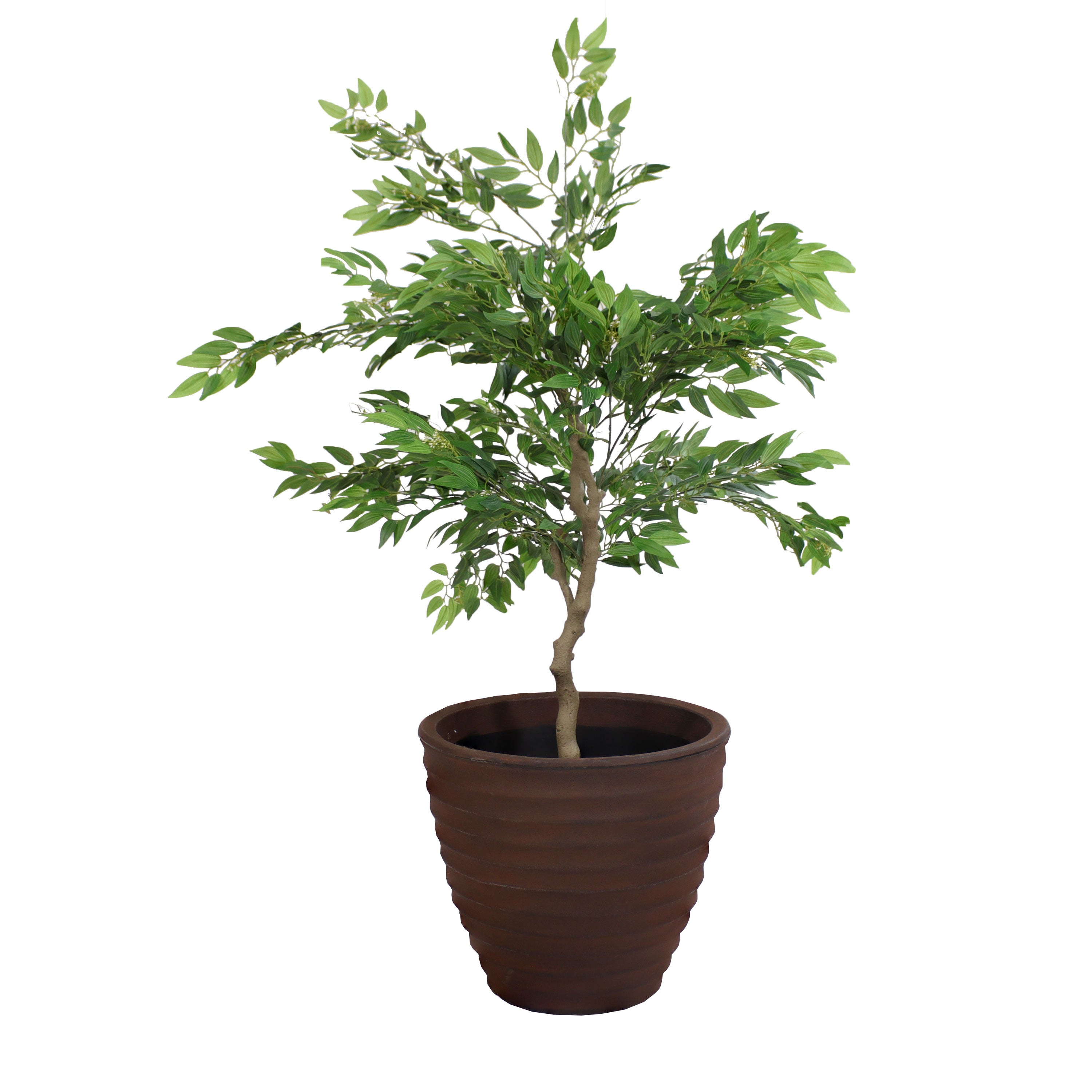 Sunnydaze Polyresin Ribbed Outdoor Plant Pot - Rust-Resistant Garden Decor for Patio, Deck & Balcony | Perfect for Succulents, Herbs & Flowers