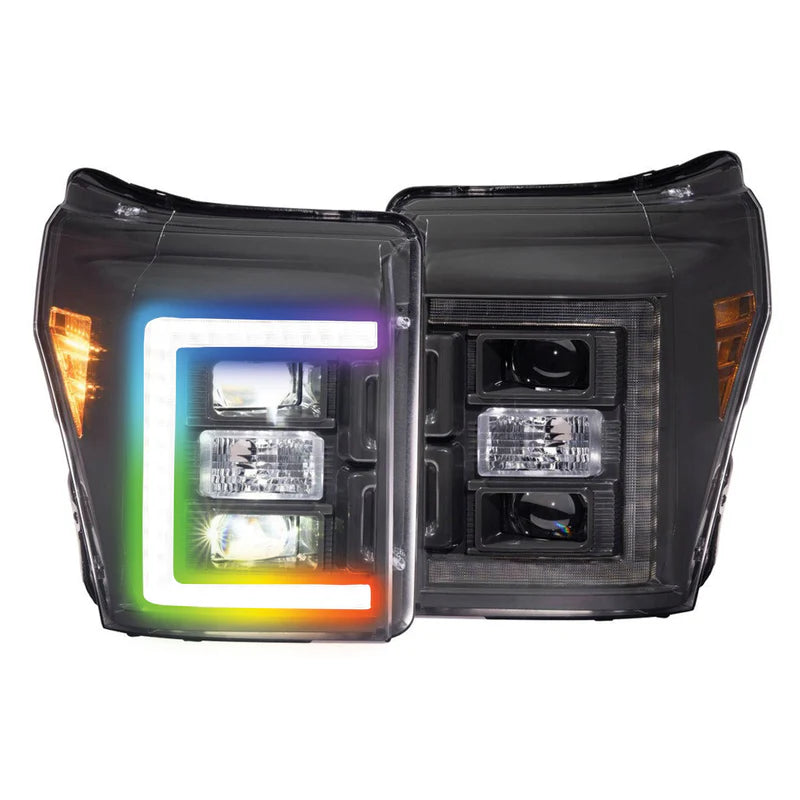 Ford Super Duty LED Headlights - Multicolor Flow Series for 2011-2016 Models | XB Hybrid Morimoto | Upgrade Your Truck Lighting for Night Driving & Off-Road Adventures