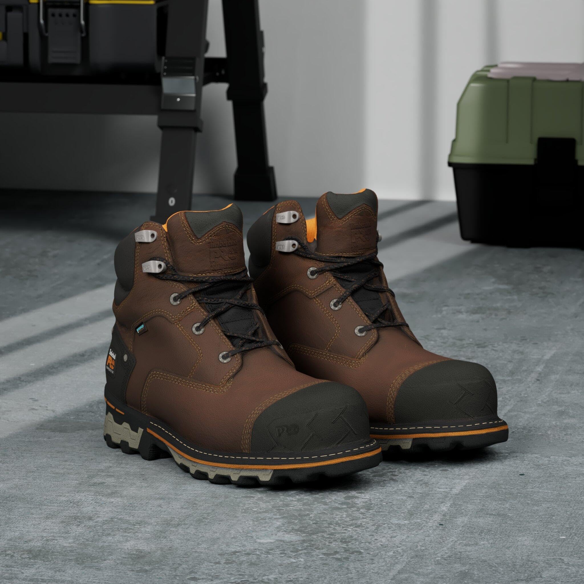 Timberland PRO Men's Boondock 6 Inch Composite Safety Toe Insulated Waterproof Work Boots - Durable Industrial Boots for Construction, Hiking & Outdoor Work