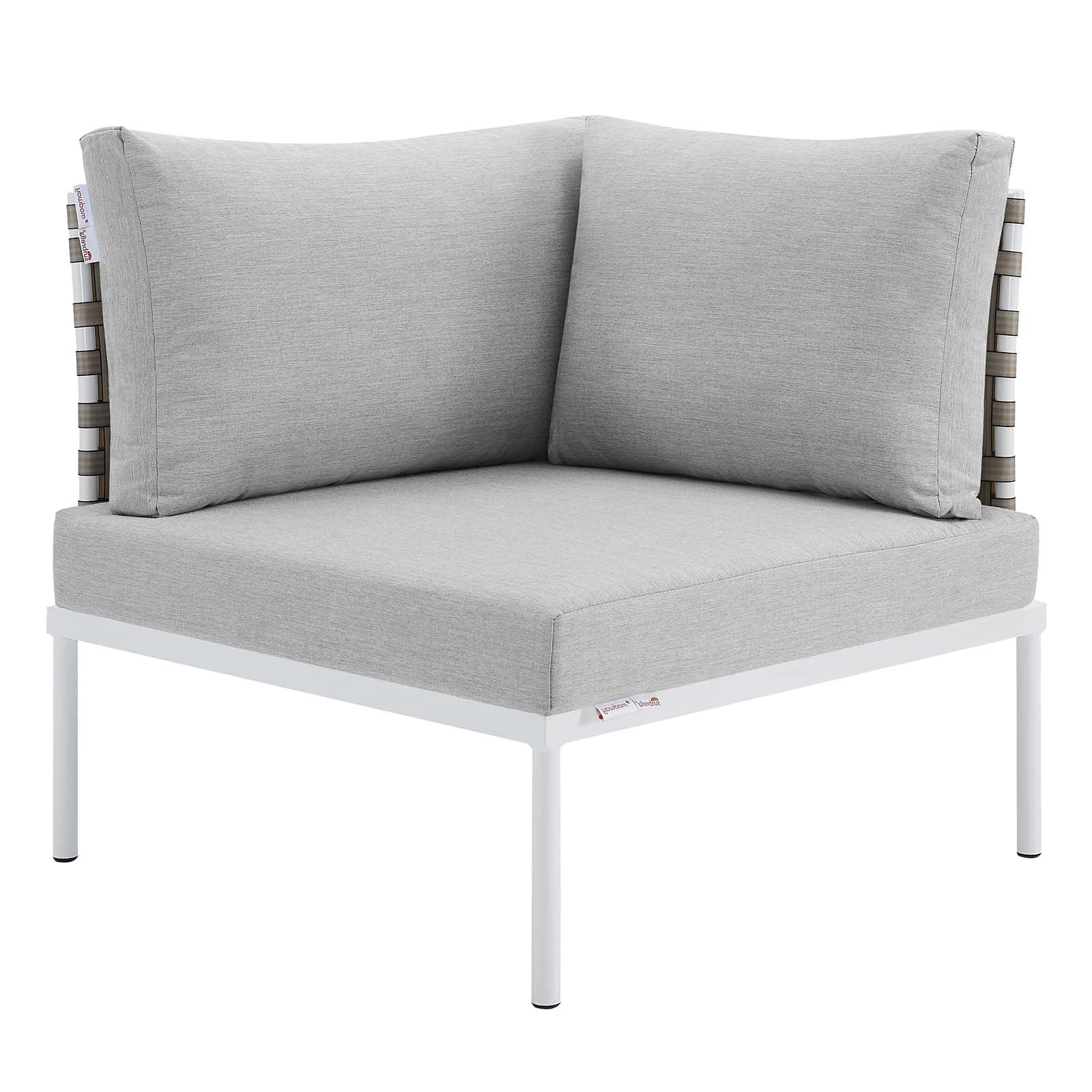 Modern Aluminum Sofa Corner Chair - Grey Metal Outdoor Patio Furniture for Balcony, Cafe & Bistro - Perfect for Relaxing & Entertaining Guests