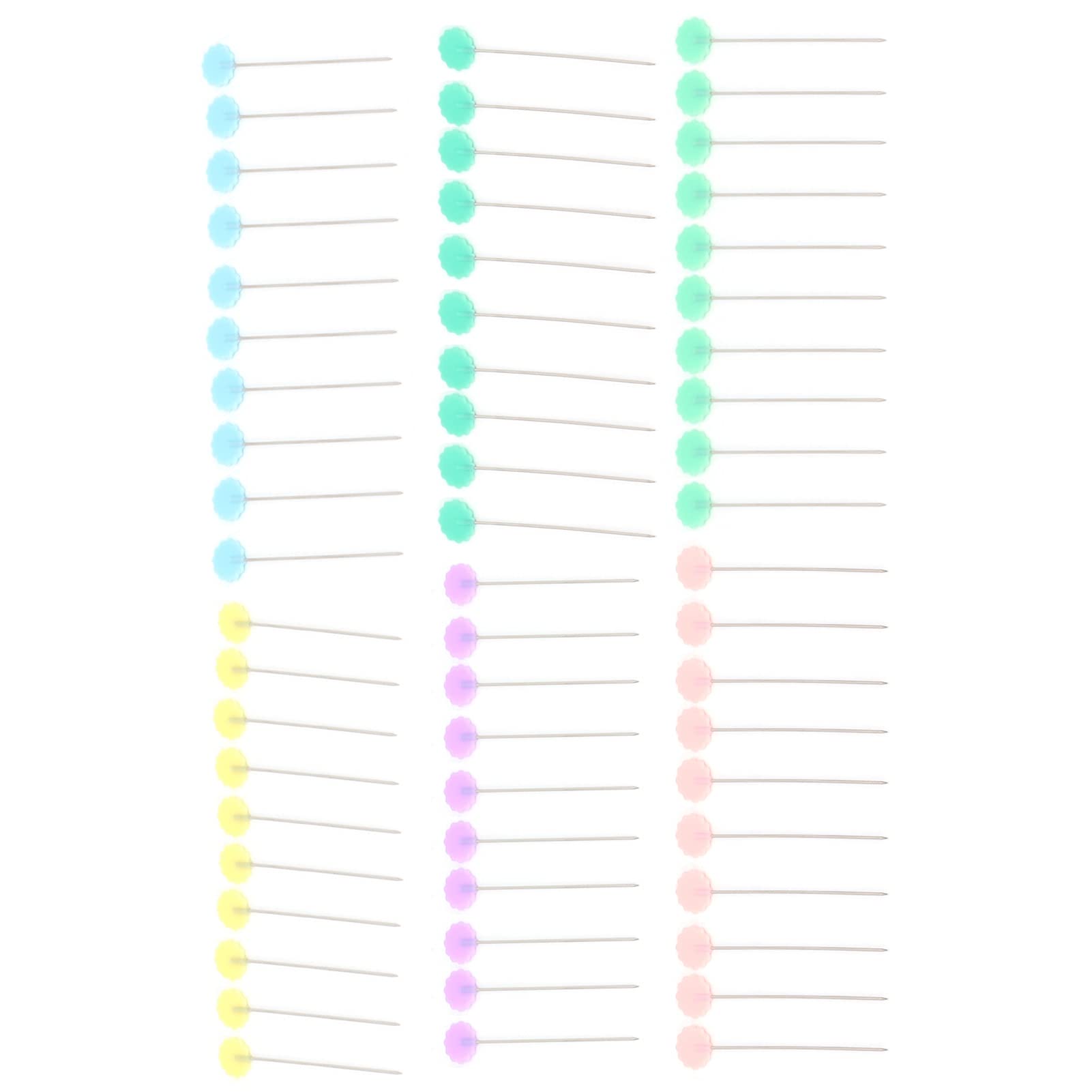 Colorful Reusable Flower Sewing Pins - Stainless Steel for Fabrics & Household