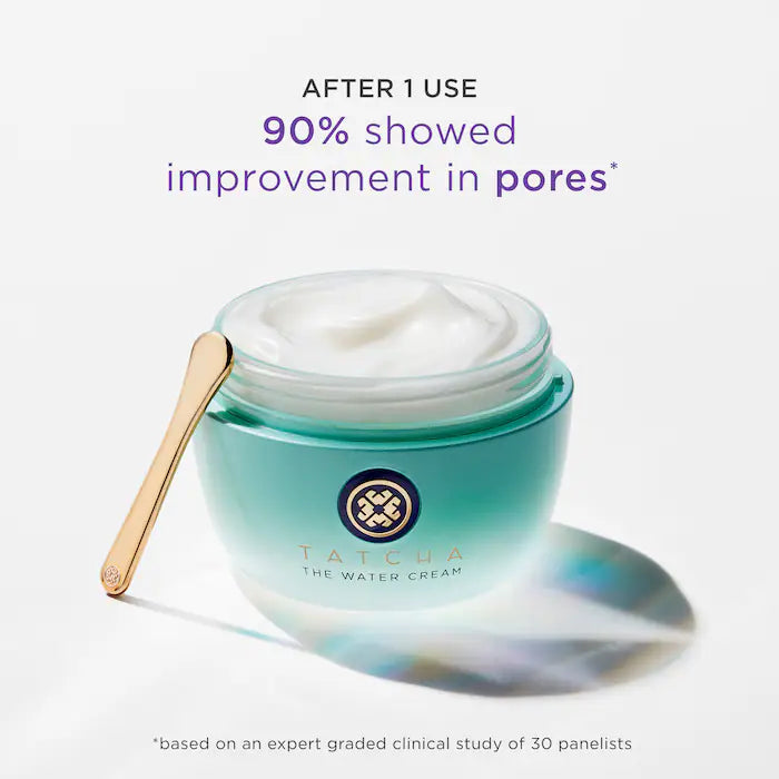 Tatcha The Water Cream Oil-Free Hydrating Face Moisturizer for Pore Minimizing - Lightweight Gel Cream for Dry, Oily & Combination Skin - Perfect for Day & Night Skincare Routine