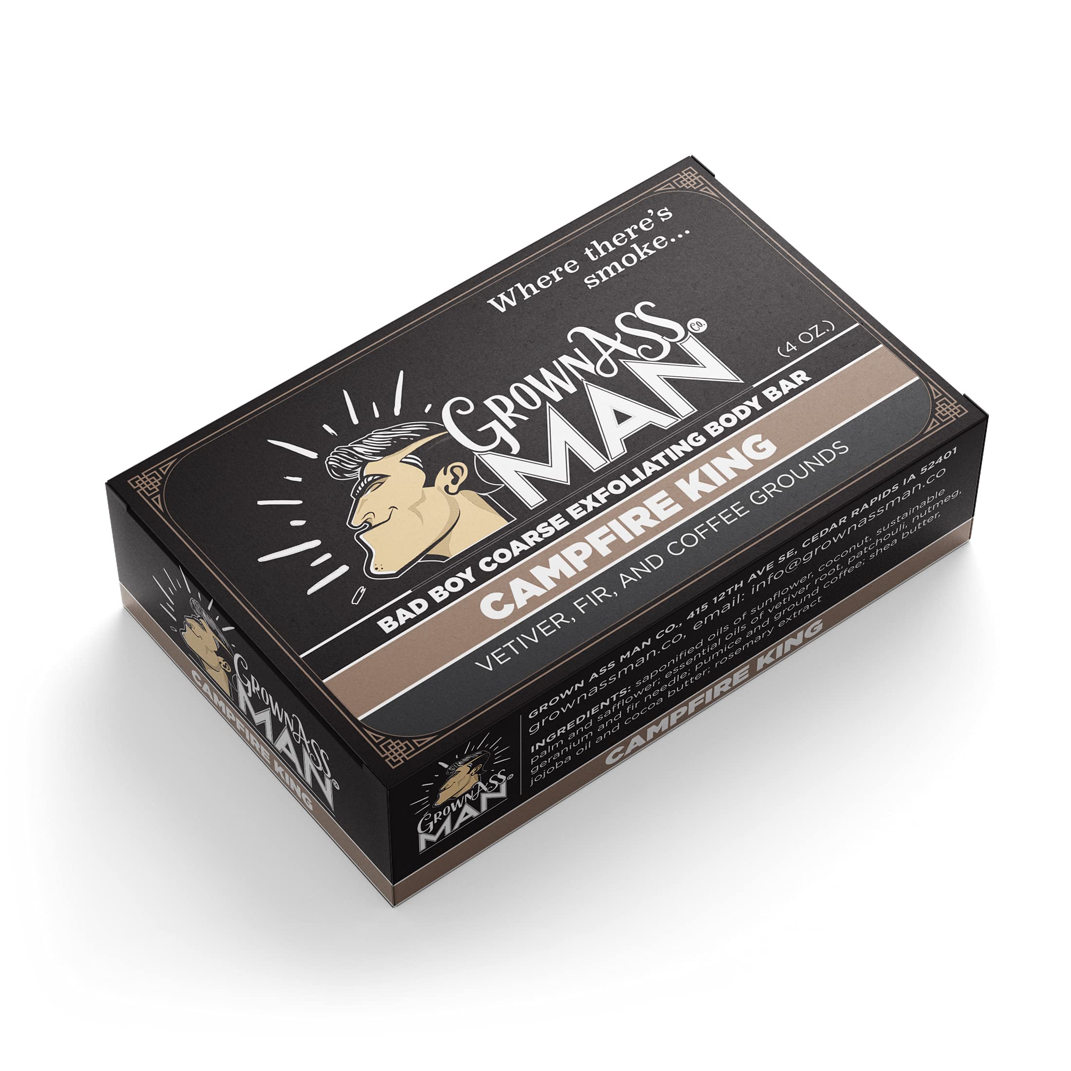 Campfire King Body Bars - Coarse Exfoliating Soap for Men & Women | Natural Skincare for Dry Skin & Rough Areas | Perfect for Post-Workout, Camping & Outdoor Adventures