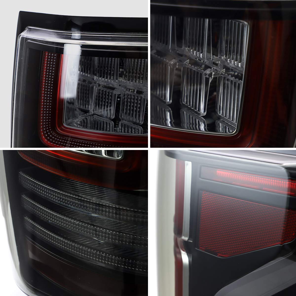 VLAND LED Tail Lights for Ford F150 Pickup 2015-2020 - Smoked Lens with Red Turn Signals - Direct Replacement for Halogen Factory Lights (Not Compatible with XLT/Lariat, BLIND Model & Factory LED Version) - Perfect for Night Driving & Enhanced Vehicle Style