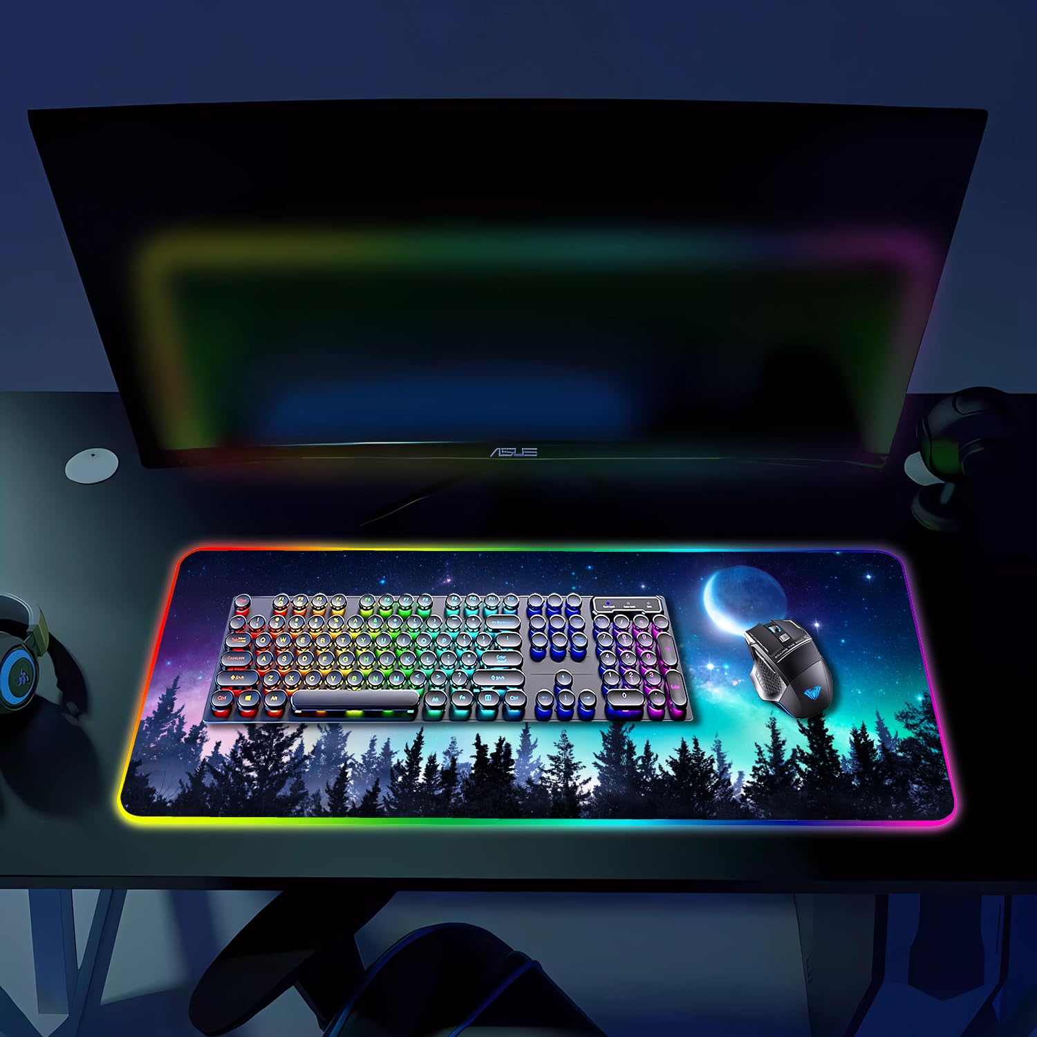 RGB Gaming Mouse Pad with LED Lights - Large 31.5