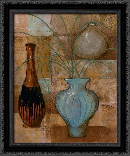 John Kime 20x24 Black Ornate Framed Canvas Art Print - Persian Pot II Wall Decor for Living Room, Bedroom & Office