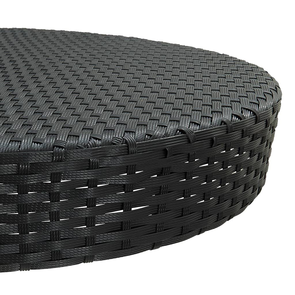 Modern Black Patio Dining Table - Durable & Lightweight Poly Rattan Material, Easy to Clean, Indoor/Outdoor Use, 29.7