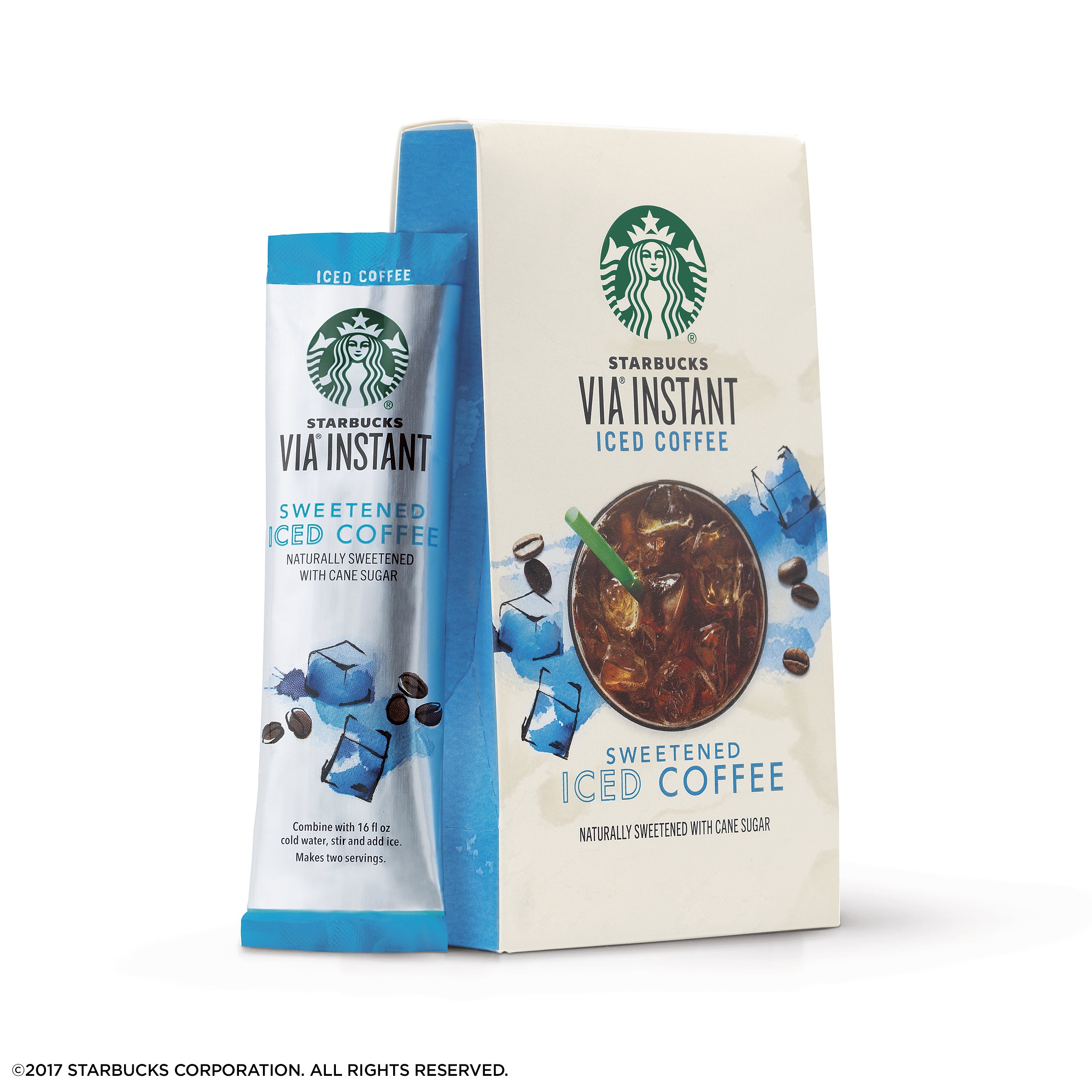 Starbucks VIA Instant Coffee Medium Roast Packets - Sweetened Iced Coffee - 6 Boxes (36 Packets) for Home, Office & Travel - Perfect for Camping & Quick Breakfast
