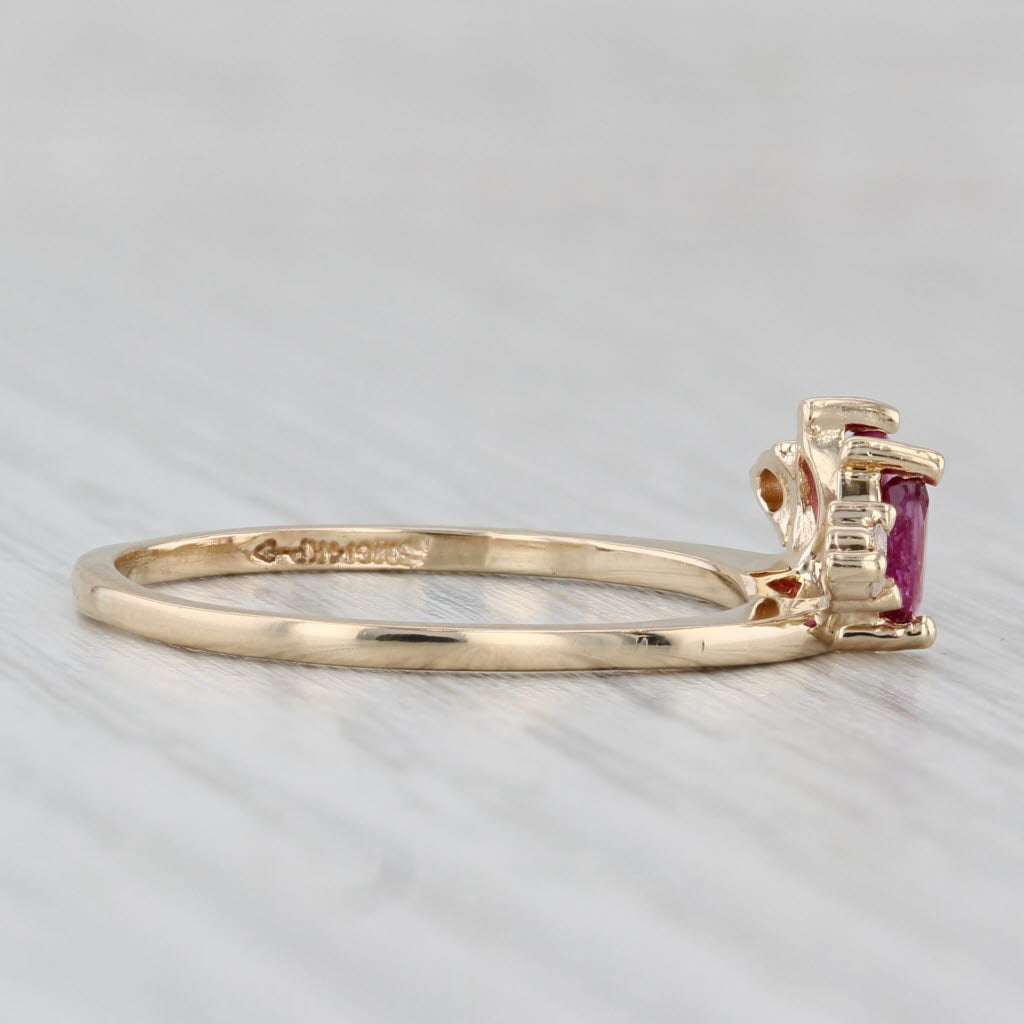 0.45ctw Natural Ruby & Diamond Ring Enhancer Guard - 14k Yellow Gold Wedding Band Size 9.5 - Perfect for Bridal Jewelry, Anniversary Gifts & Special Occasions