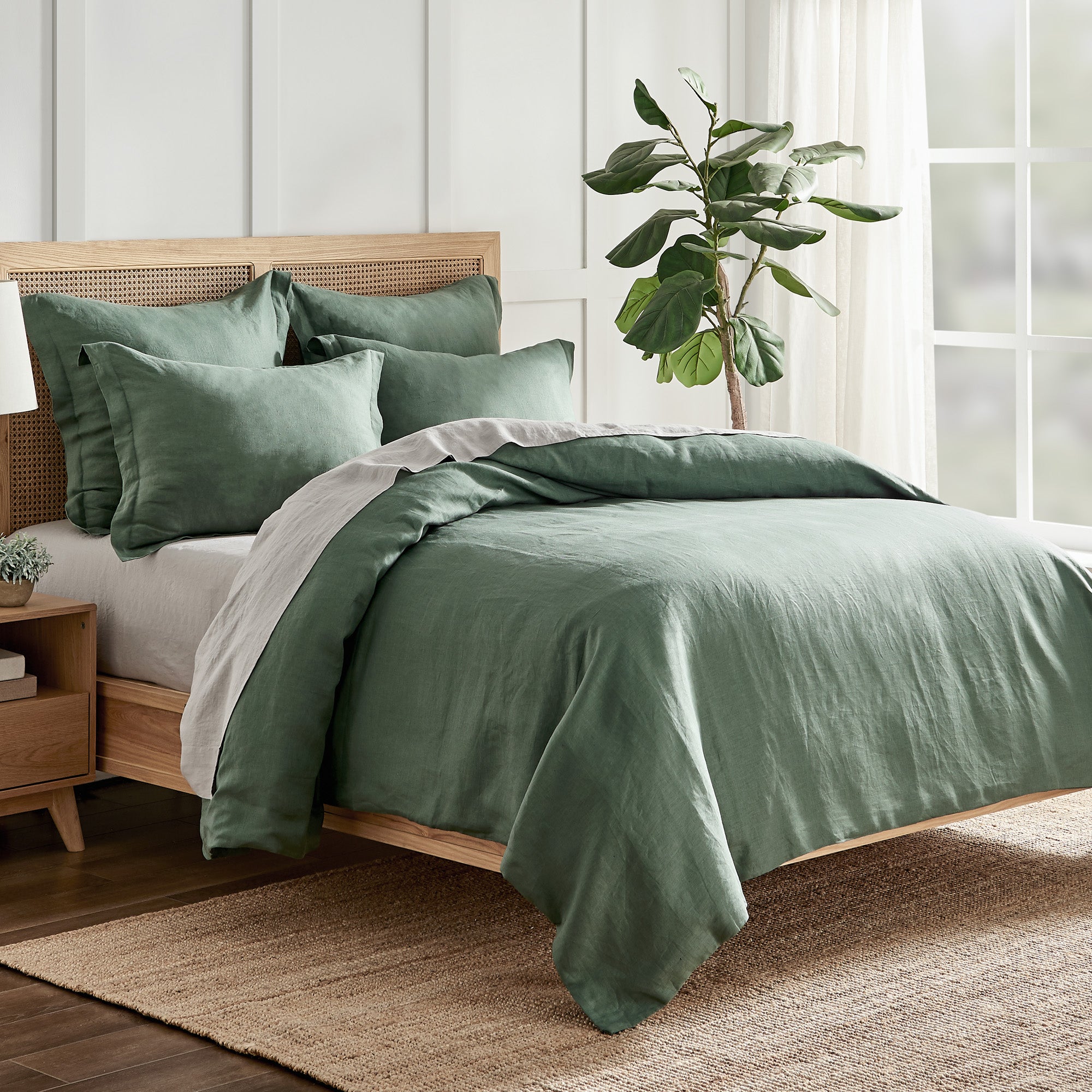 Premium Washed Linen Duvet Cover Set - Breathable & Soft 100% Natural Flax Fabric - Queen Size Bedding for Summer & All Seasons - Perfect for Cozy Bedrooms, Guest Rooms & Vacation Homes