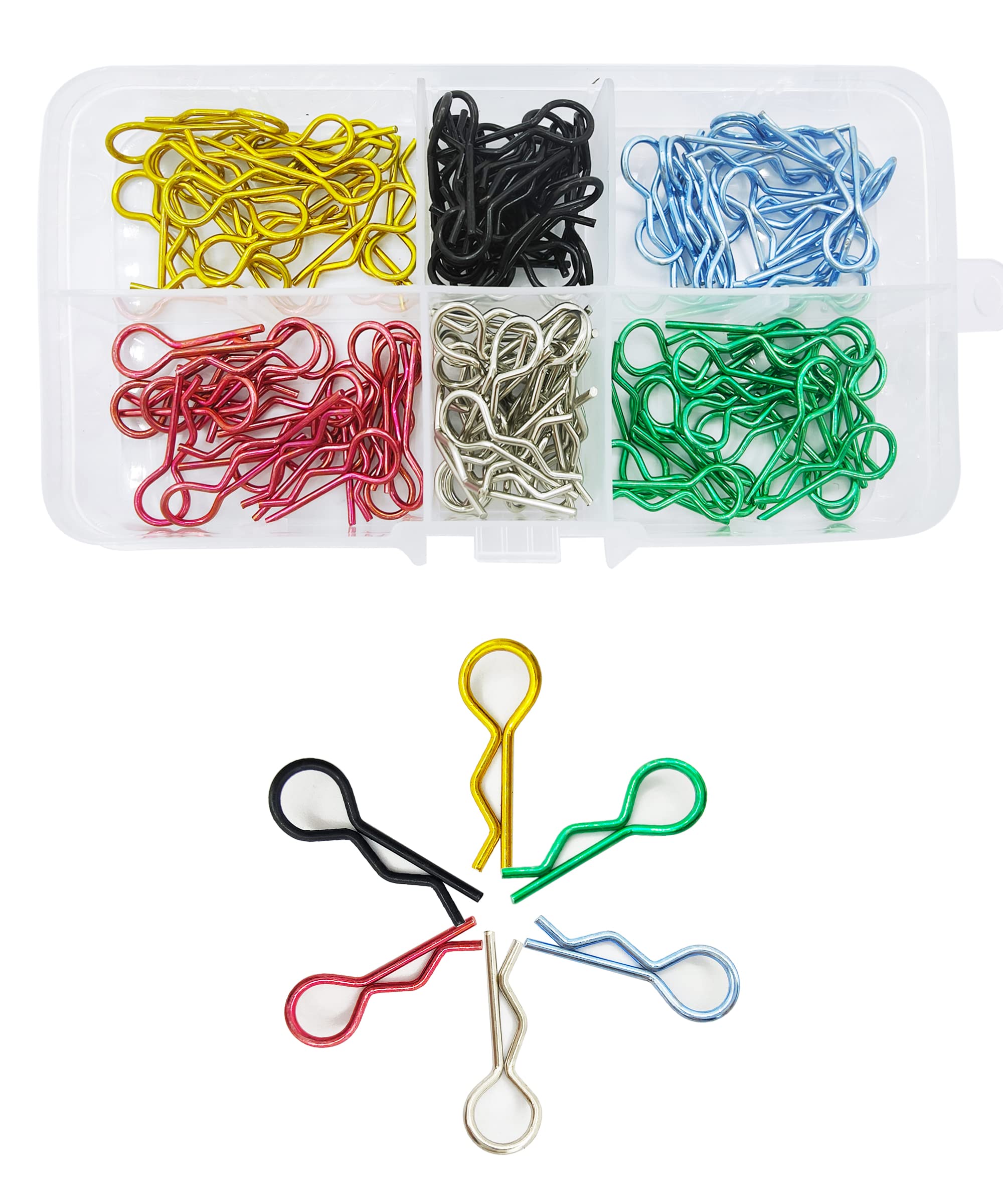 130pcs Universal RC Body Clips - Heavy Duty Steel R Clips for 1/10 & 1/12 Scale RC Cars - Compatible with Redcat, HPI, Himoto, HSP, Exceed - Perfect for Truck, Buggy & Shell Replacement - Secure Your RC Vehicle Body for Off-Road Racing & Bashing