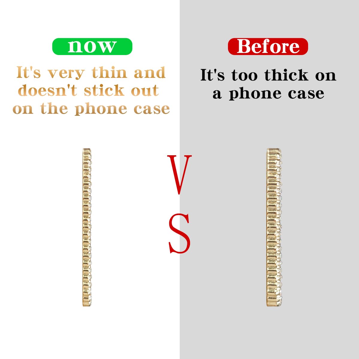 Bling Mirror Decal for Phone Case - Slim Gold Square Acrylic Mirror Sticker - Perfect for Phone Charms, Travel Accessories & DIY Phone Decor