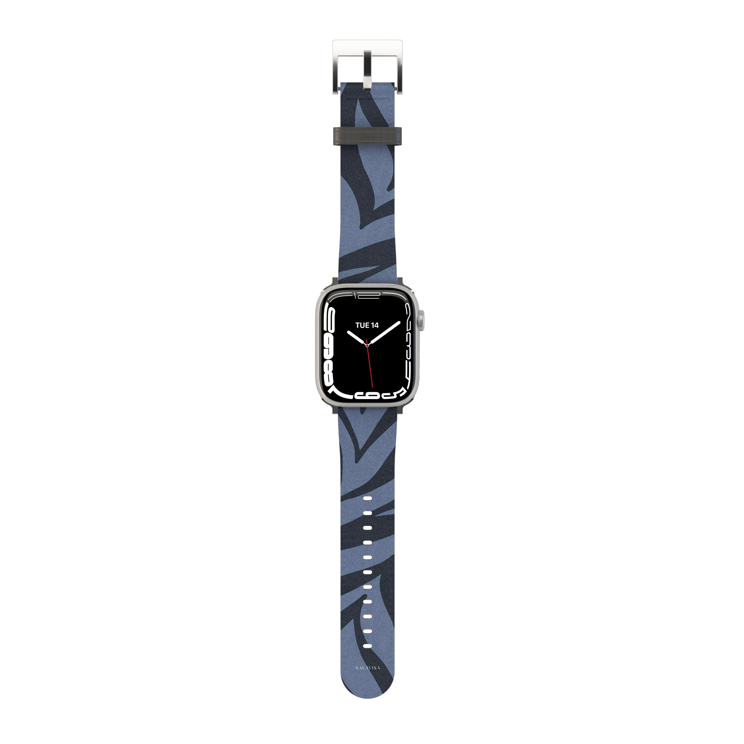 Blue Zebra Pattern Apple Watch Band - Durable Silicone Strap for Apple Watch Series 9/8/7/6/SE/5/4/3 - Stylish & Comfortable for Workout, Running, Swimming & Daily Wear