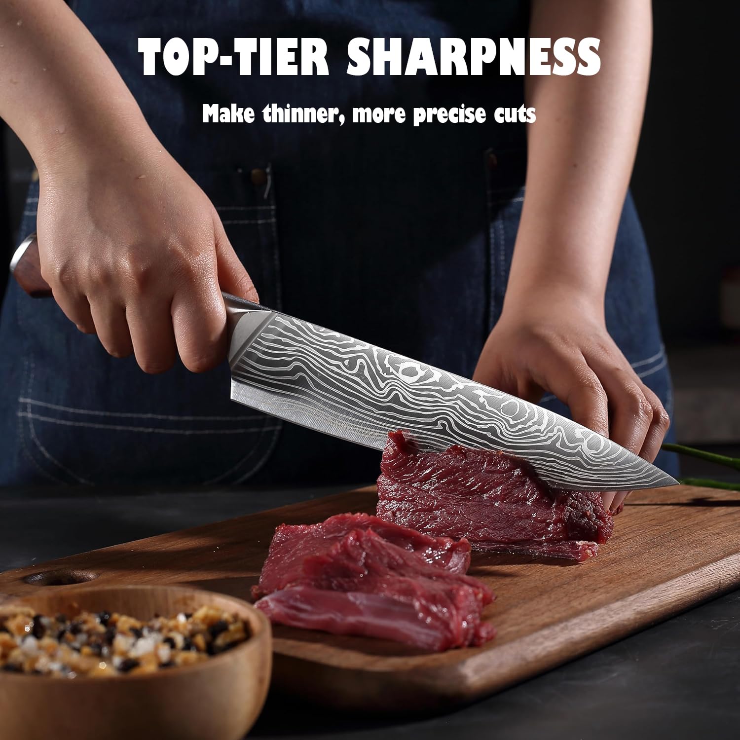 YOTSUBA 7-Piece Kitchen Knife Set - High Carbon Stainless Steel Sharp Knives with Ergonomic Handle for Professional Chefs & Home Cooking | Perfect for Meat Cutting, Vegetable Chopping & Food Prep