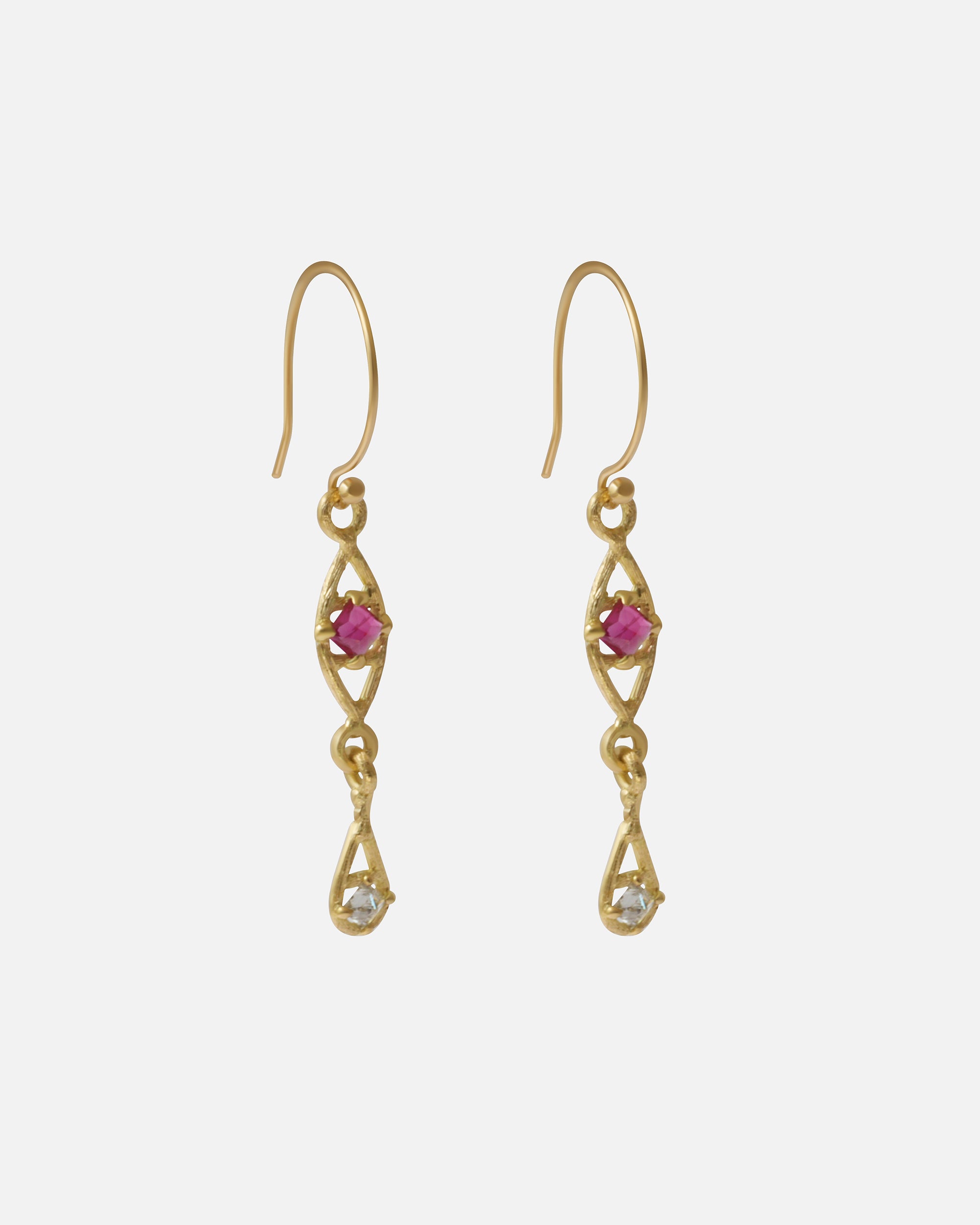 Exquisite Silk & Pyramid Ruby Earrings for Women – Elegant Handmade Jewelry for Parties, Weddings & Special Occasions
