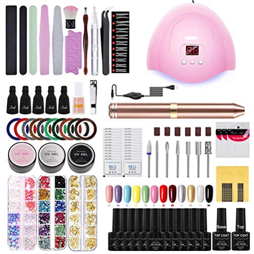 Newooh UV Gel Nail Polish Starter Kit with LED Nail Lamp - Complete Nail Art Manicure Set for Beginners | DIY Salon-Quality Gel Nails at Home