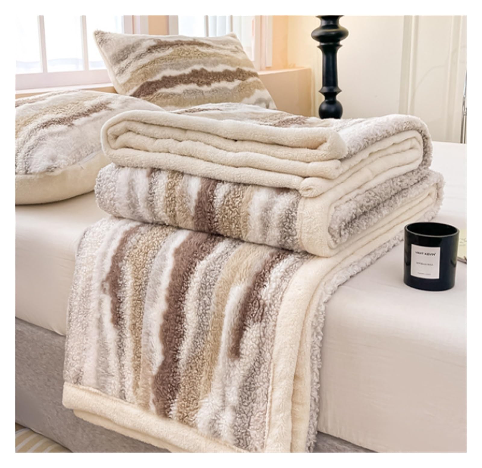 Premium Soft Plush Blanket - Lightweight & Warm Throw for All Seasons - 150x200cm Cozy Bed Blanket for Air-Conditioned Rooms, Winter & Fall - Perfect for Sofa, Bed, Office & Travel (Color A)