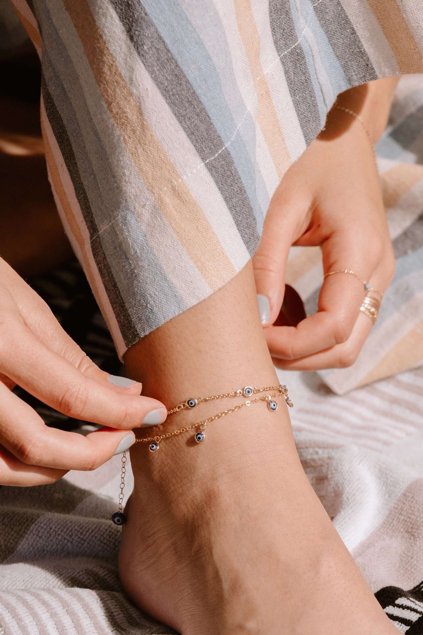 Wholesale Evil Eye Anklet for Women - Protection Bracelet Ankle Chain - Perfect for Beach, Festival, and Boho Style Accessories