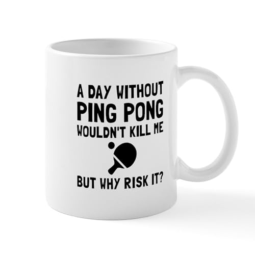 White - Risk It Ping Pong Mugs