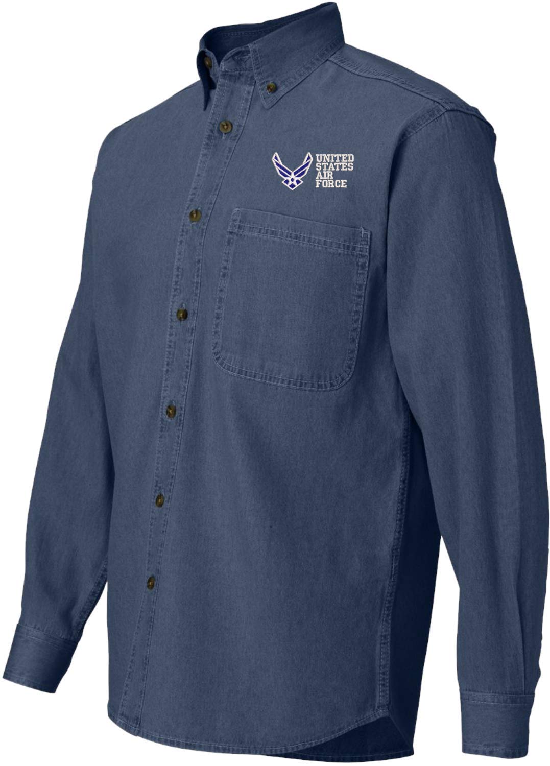 US Air Force Denim Shirt - Military Style Button-Up for Men & Women | Casual Wear, Work Uniform & Patriotic Outfits