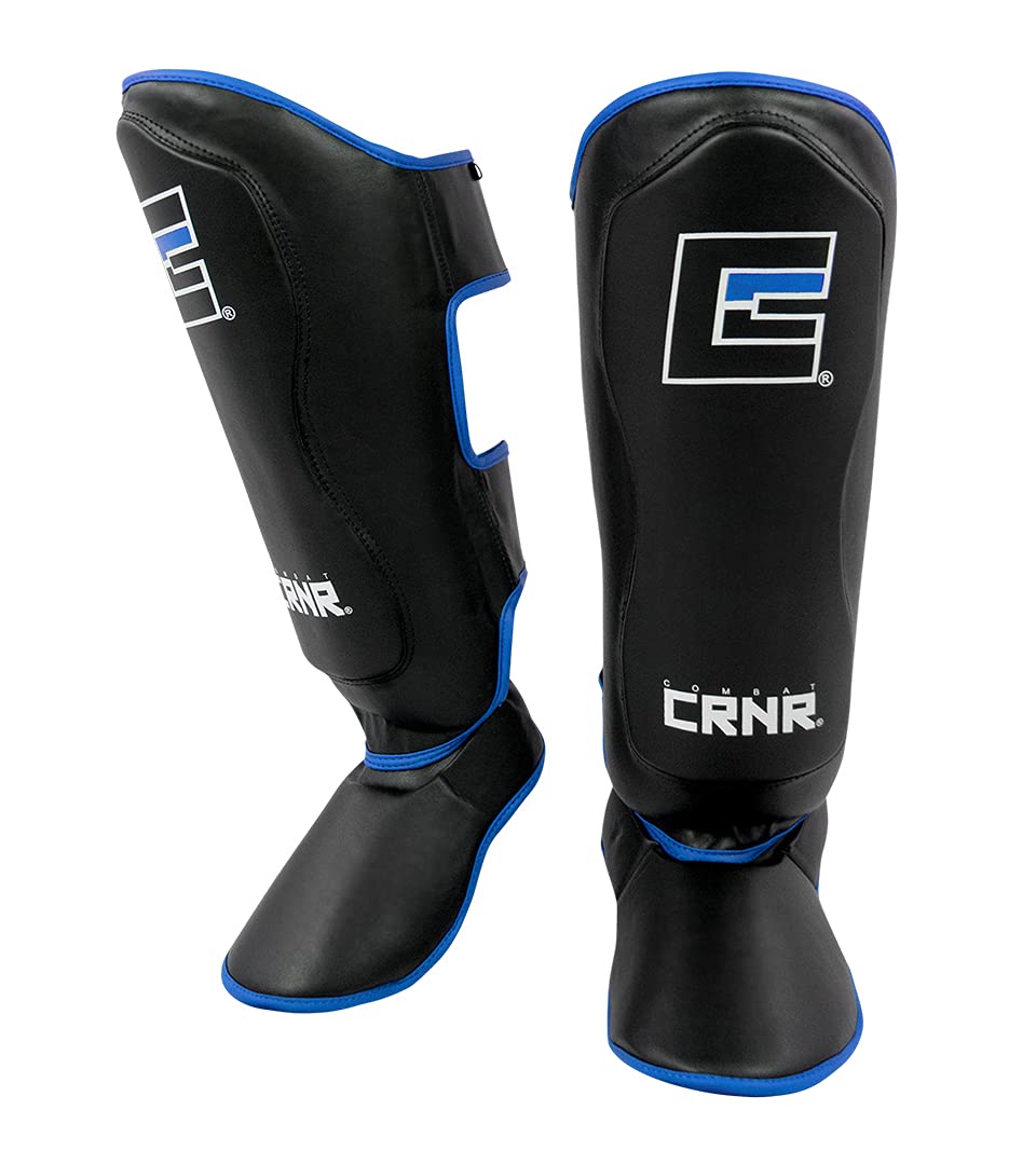 Combat Corner Elite Spar Muay Thai Shin Guards - MMA & Kickboxing Leg Protection Pads for Training | Durable Protective Gear for Fighters, Martial Arts & Fitness Enthusiasts | Perfect for Sparring, Bag Work & Competition Prep