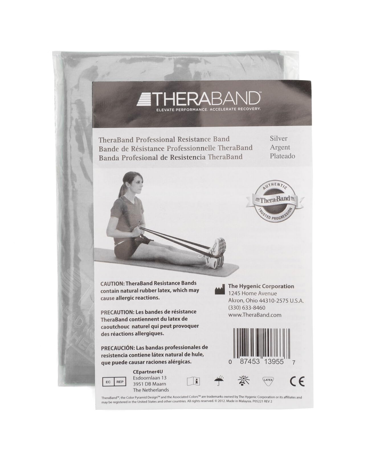 THERABAND Professional Latex Resistance Bands - 6 Ft Exercise Bands for Strength Training, Physical Therapy, Pilates & Home Workouts (Super Heavy Level 7, Silver) - Perfect for Upper & Lower Body Toning, Rehabilitation & Fitness Routines