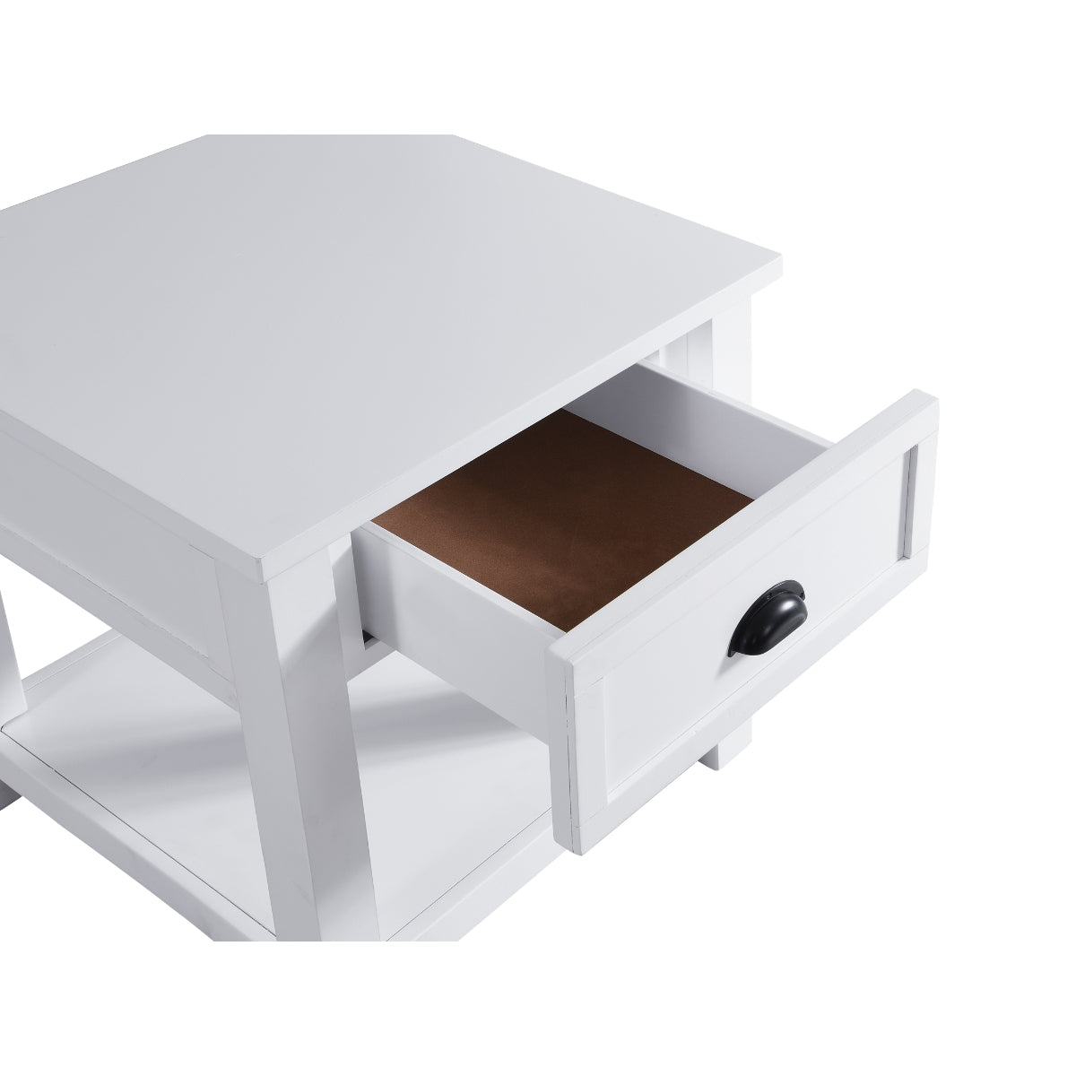 Champlain Modern End Table with Functional Drawer & Lower Display Shelf - Perfect for Living Room, Bedroom, or Office Decor