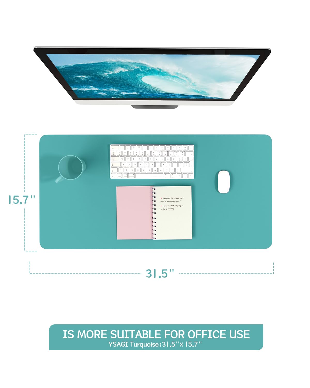 Premium Non-Slip Leather Desk Mat - Large 31.5