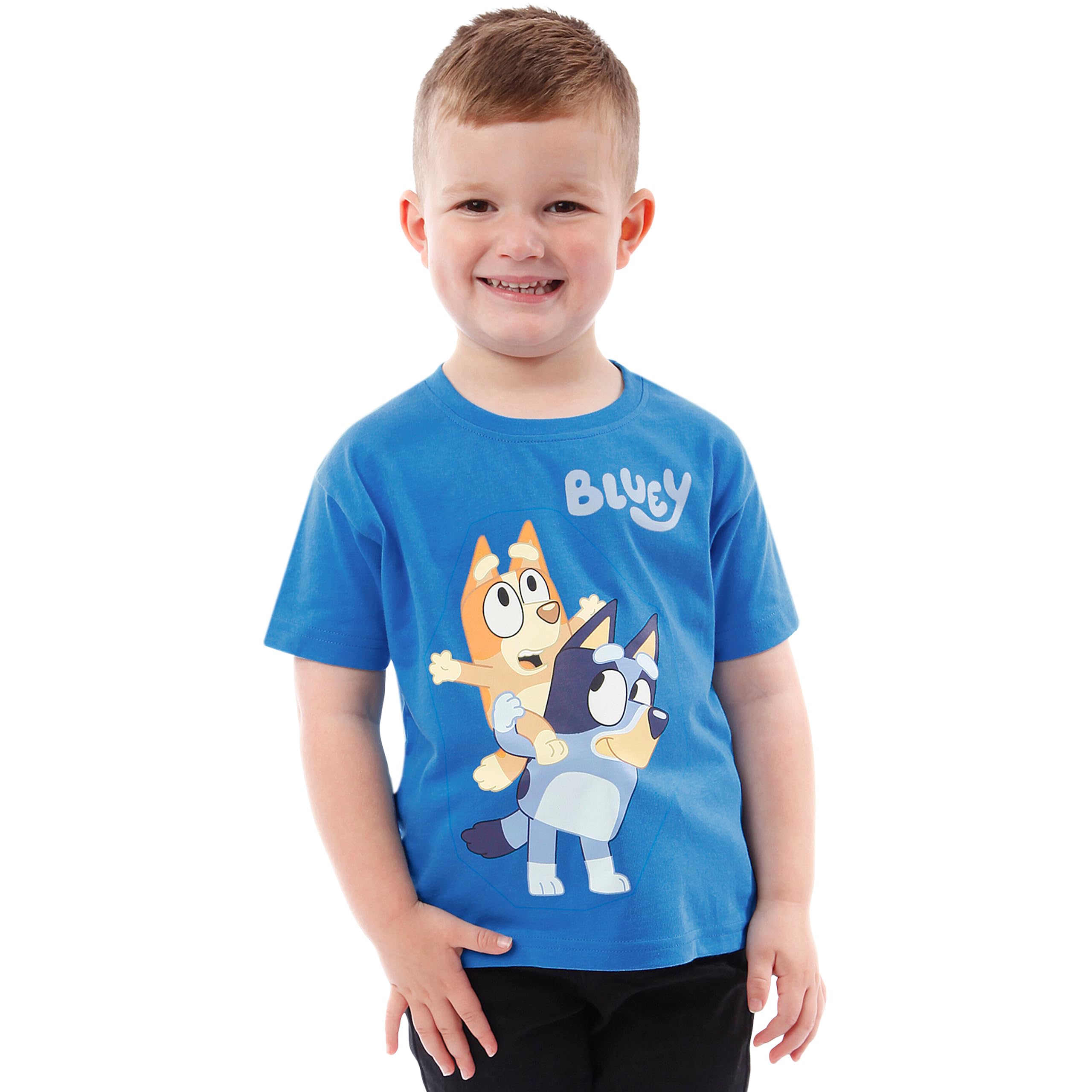 Bluey Boys T-Shirt - Short Sleeve Summer Cartoon Character Tee with Bingo Design | Sizes 18 Months to 5 Years | Perfect for Playdates, Birthday Parties & Family Outings