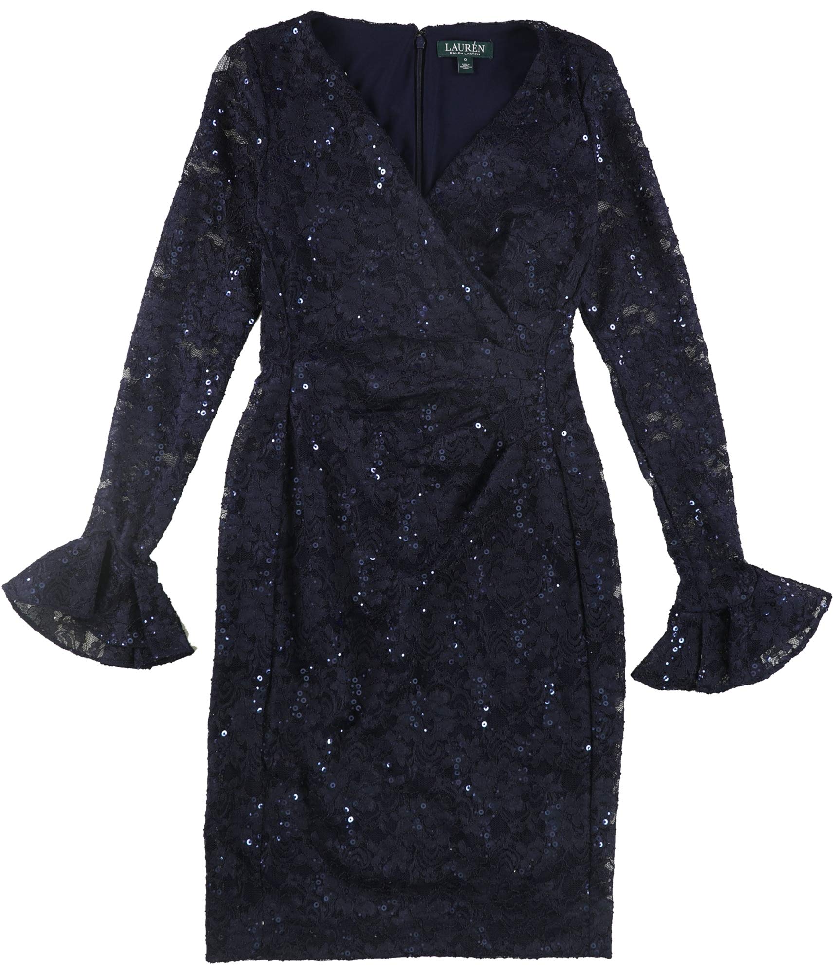 Ralph Lauren Women's Sequined Lace Floral Cocktail Dress - Elegant Evening Gown for Parties, Weddings & Special Occasions