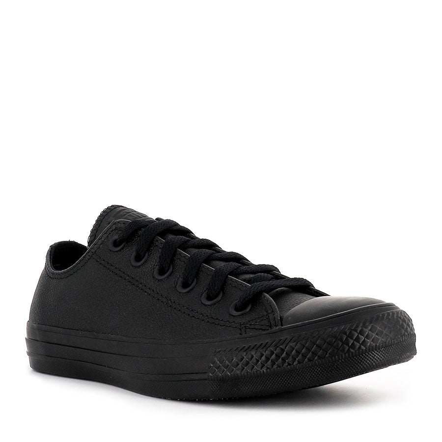 Converse All Star Low Leather Sneakers - Black Monochrome | Classic Casual Shoes for Men & Women | Perfect for Everyday Wear, Street Style & Outfits