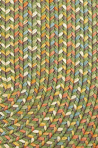 Super Soft Confetti Braided Traditional Area Rug - Olive Green 2' x 6' Runner for Hallway, Kitchen & Entryway Decor
