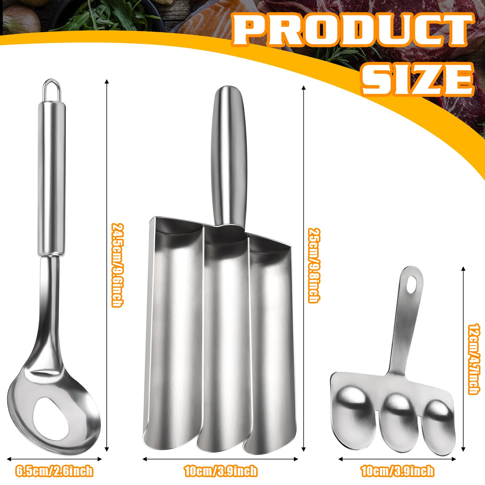 3-in-1 Stainless Steel Meatball Maker Tool - Non-Stick Kitchen Scoop for Perfect Homemade Meatballs | Ideal for Meatball Subs, Pasta Dishes & Family Cooking
