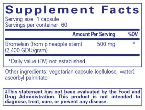 Bromelain 2400 GDU 500 mg Supplement - Natural Digestive Enzyme for Gut Health & Inflammation Relief - Supports Joint Pain, Digestion & Immune System - Perfect for Post-Workout Recovery & Dietary Wellness