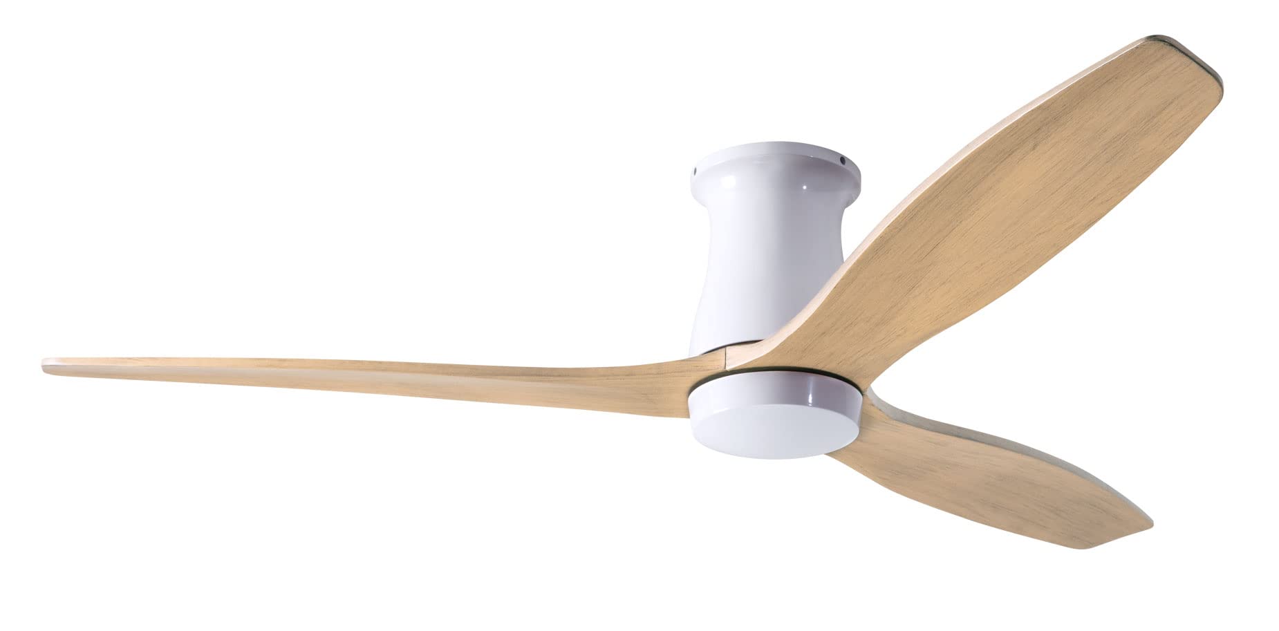 Arbor Flush DC 54 Inch Gloss White Ceiling Fan with Maple Blades & Remote Control - Perfect for Living Room, Bedroom, and Office Spaces
