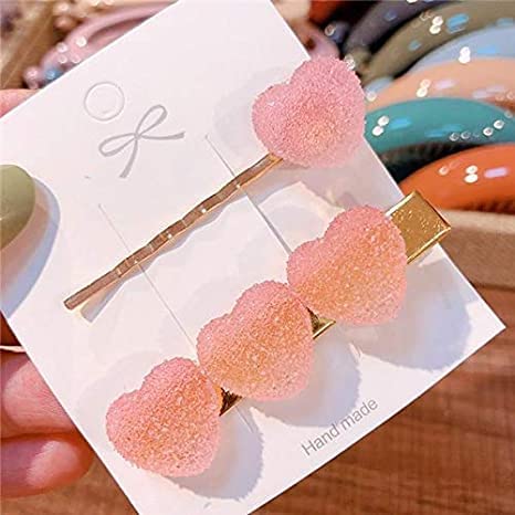 EPARTY 2-Pack Soft Candy Hair Clips - Cute Heart-Shaped Hairpins for Women & Girls, Fashion Hair Accessories for Parties, Weddings & Everyday Styling