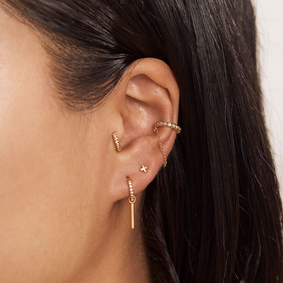 Geo Bar Charms Gold - Elegant Jewelry for Women, Trendy Layering Necklaces & Bracelets - Perfect for Everyday Wear, Parties & Gifts