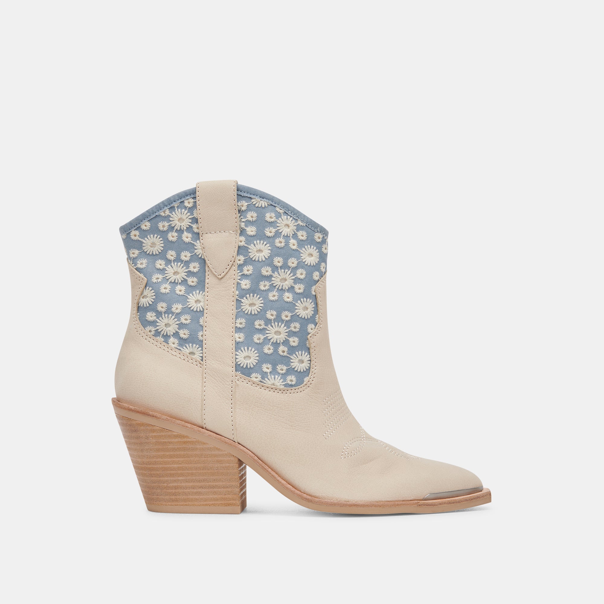 Nashe Booties Blue Floral Nubuck - Comfortable Women's Ankle Boots for Casual Wear, Office & Date Night Outfits
