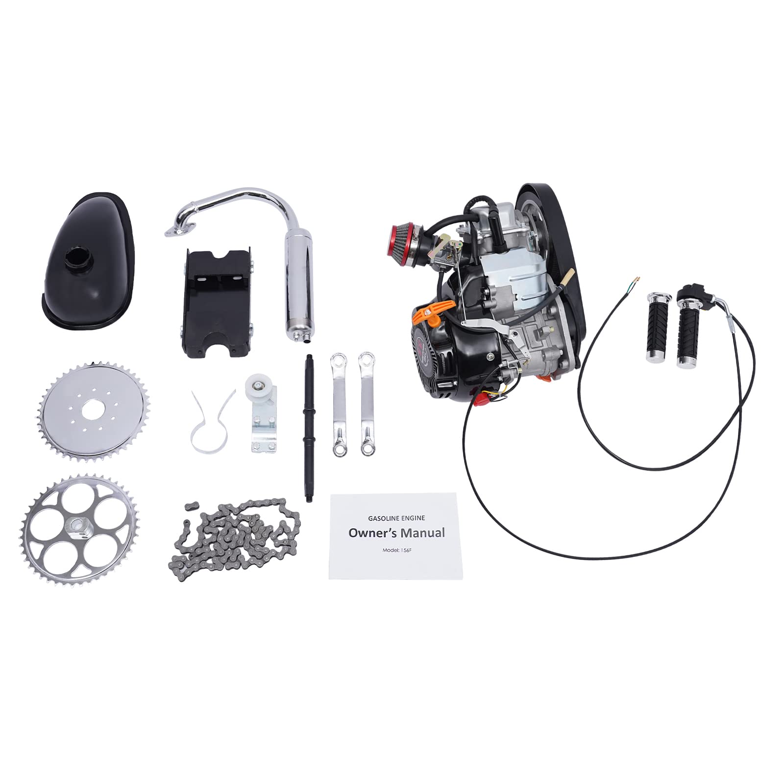 TFCFL 100CC 4-Stroke Bicycle Engine Kit - Gas Motorized Bike Conversion Kit for Adults - Complete Air-Cooled Petrol Motor Scooter Engine Set (3600RPM) - Perfect for DIY Bike Projects, Commuting, Off-Road Dirt Bikes, ATVs & Scooters
