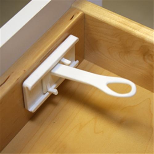 Qdos SureCatch Lower Drawer Adhesive Latches - 6 Pack Cabinet Safety Locks for Baby Proofing, Child Proofing & Pet Proofing - Secure Kitchen, Bathroom & Office Drawers