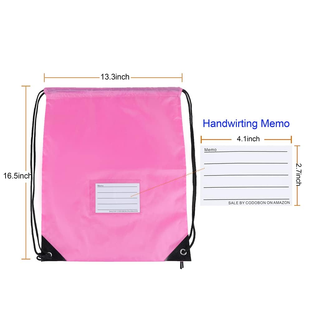 20 Pack Drawstring Bags Bulk - Reusable Sports Backpack for Gym, Travel & Events - Pink Cinch Sack for Men & Women - Perfect for School, Beach & Sports Activities